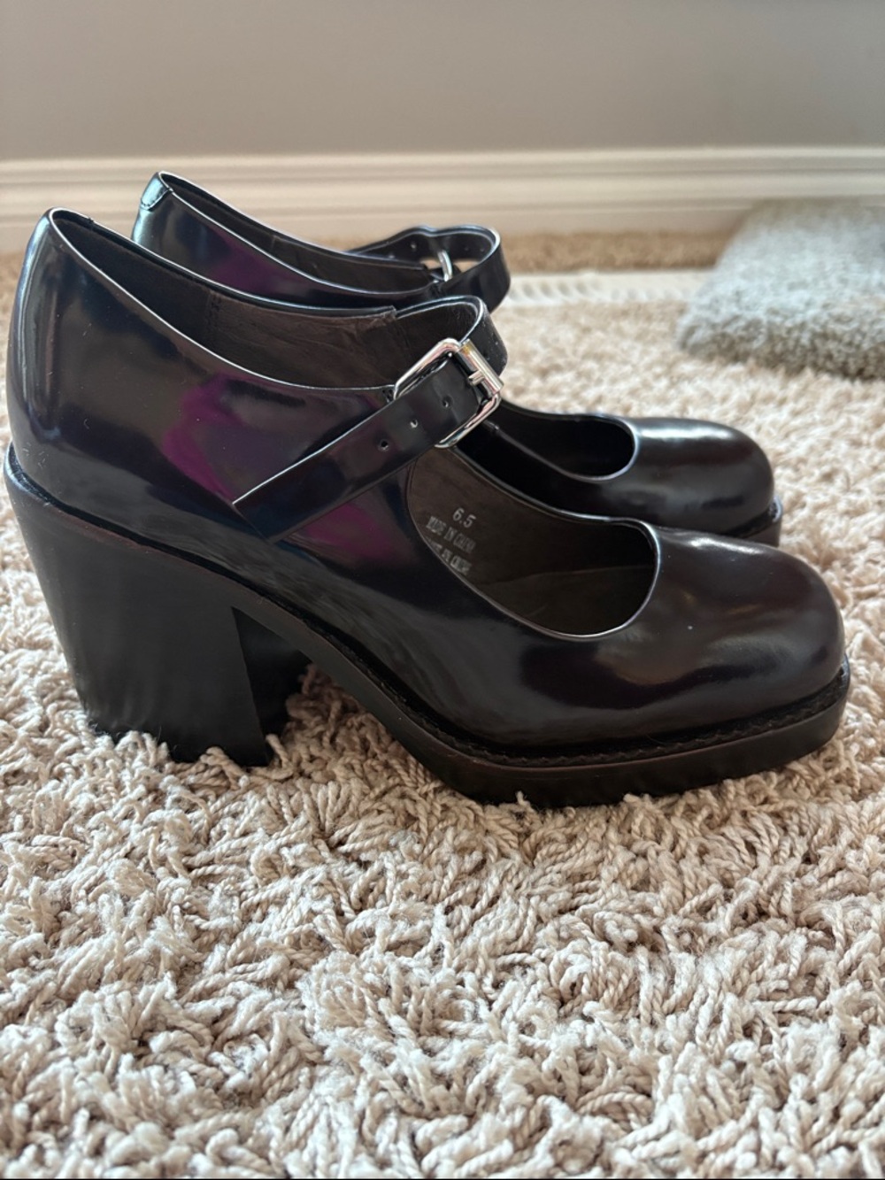 Jeffrey Campbell Dark Brown Patent Mary Jane Platform Heels